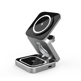 Three-in-one magnetic folding wireless fast charger